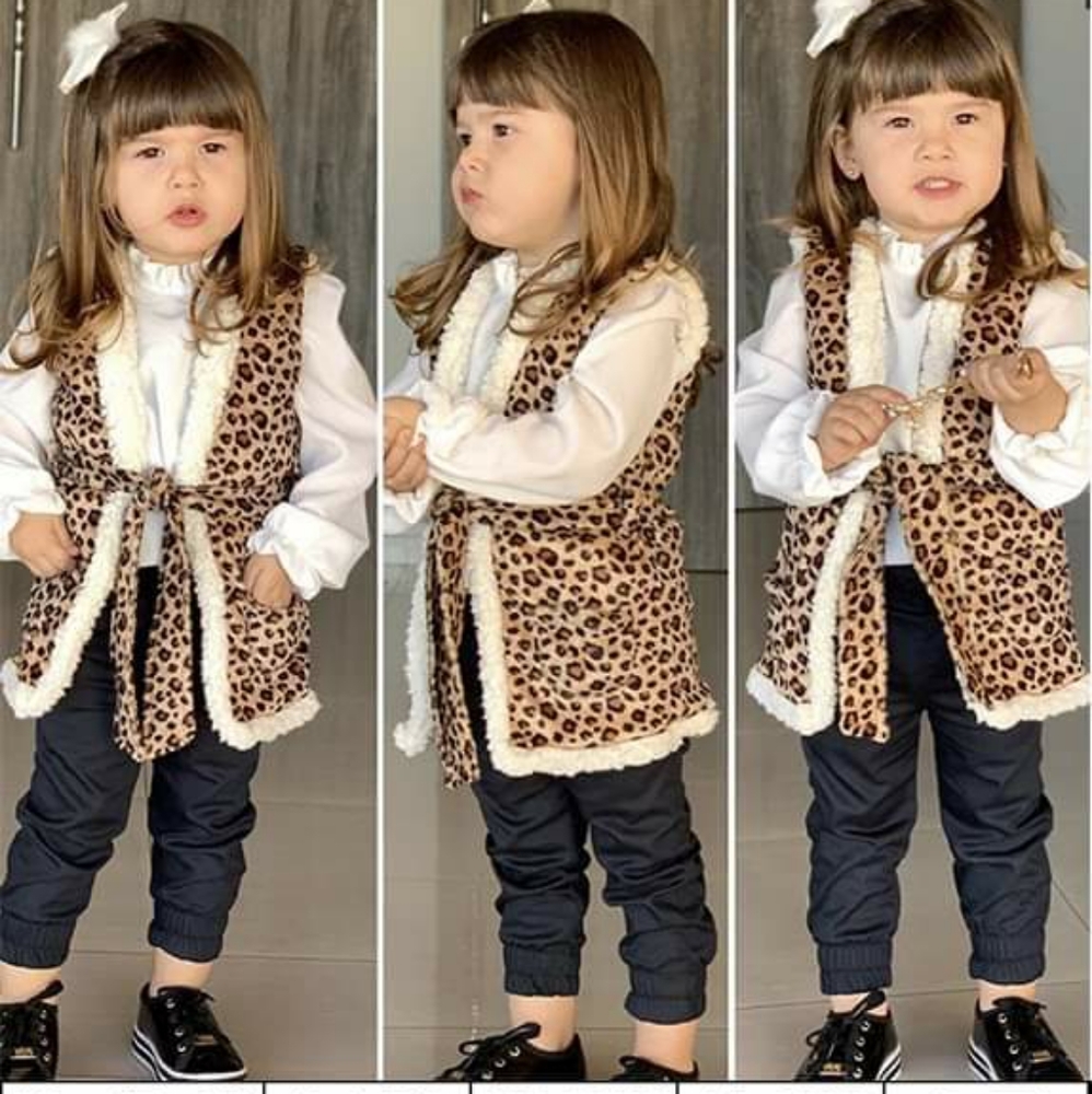 NEW: Baby leopard sherpa vest